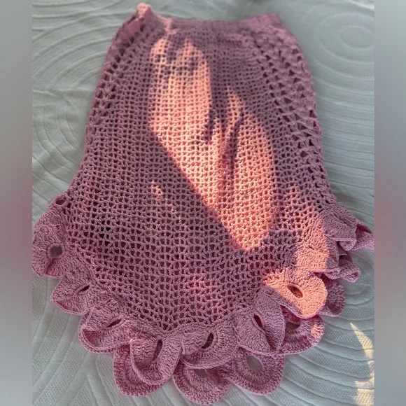 Chasing Unicorns Pink Moon Crochet Midi Skirt, Size S - Picture 15 of 16